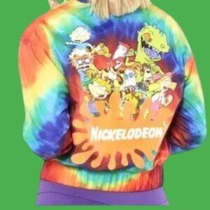 Sale! Nickelodeon Jacket Women’s S Rainbow 90’s Rugrats Windbreaker Tie Dye